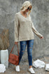V Neck Drop Shoulder Knitted Sweater
